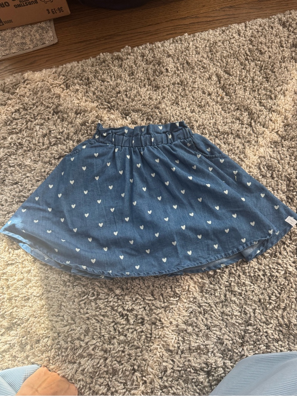 deux par deux Blue Heart-Print Skater Skirt